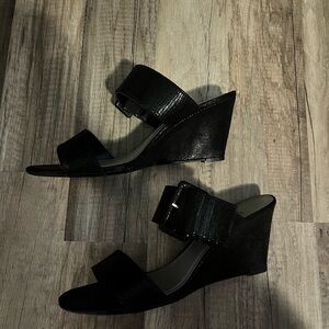 Impo Black Wedge Shoes with Classic Design